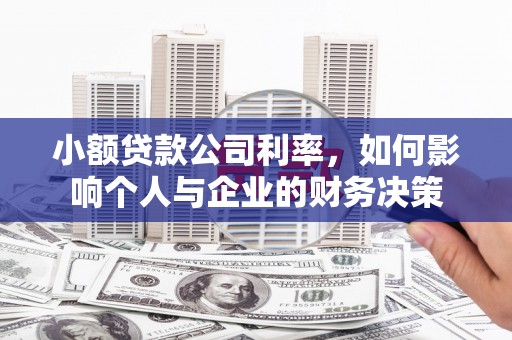当阳小额贷款公司利率，如何影响个人与企业的财务决策