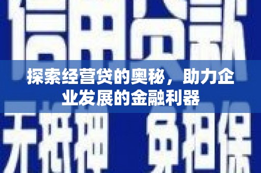 当阳探索经营贷的奥秘，助力企业发展的金融利器