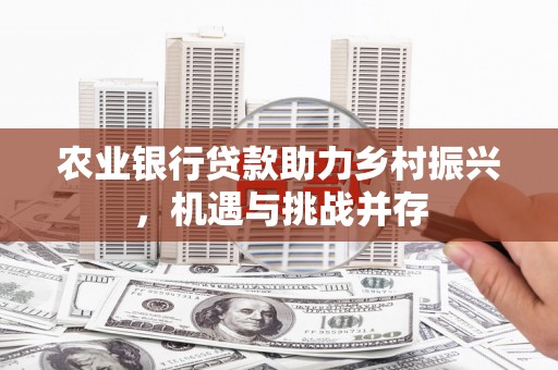 当阳农业银行贷款助力乡村振兴，机遇与挑战并存