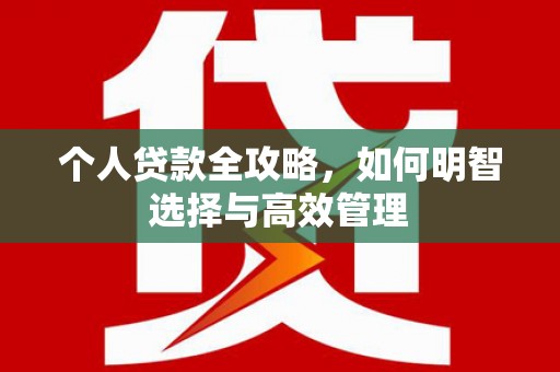 当阳个人贷款全攻略，如何明智选择与高效管理