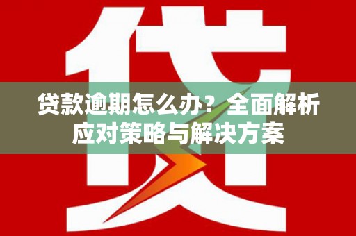 当阳贷款逾期怎么办？全面解析应对策略与解决方案